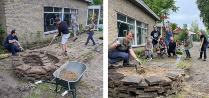 Tegels eruit en groen erin!